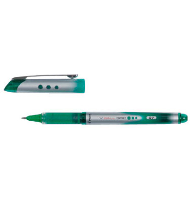Tintenroller V Ball Grip BLN-VBG7 grün/silber 0,5 mm mit Kappe