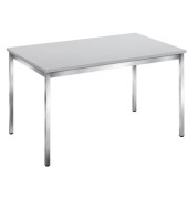 Schreibtisch, 74cm (H), 120x80cm (BxT), rechteckig, grau / chrom