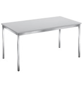 Schreibtisch, 74cm (H), 140x80cm (BxT), rechteckig, grau / chrom