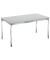 Schreibtisch, 74cm (H), 140x80cm (BxT), rechteckig, grau / chrom