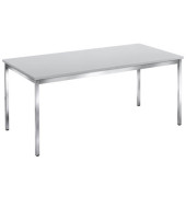 Schreibtisch, 74cm (H), 160x80cm (BxT), rechteckig, grau / chrom