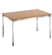 Schreibtisch, 74cm (H), 120x80cm (BxT), rechteckig, buche / chrom