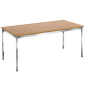 Schreibtisch, 74cm (H), 160x80cm (BxT), rechteckig, buche / chrom