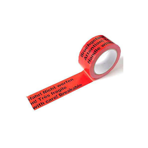 4255704302660 - Signalpackband 100346 Bruchgefahr 50mm x 66m PVC leise abrollbar rot schwarz 4255704302660 66 Meter