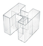 Stifteköcher Bravo 5 Fächer glasklar 109x109x90mm