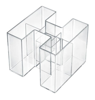 Stifteköcher Bravo 5 Fächer glasklar 109x109x90mm