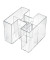 Stifteköcher Bravo 5 Fächer glasklar 109x109x90mm