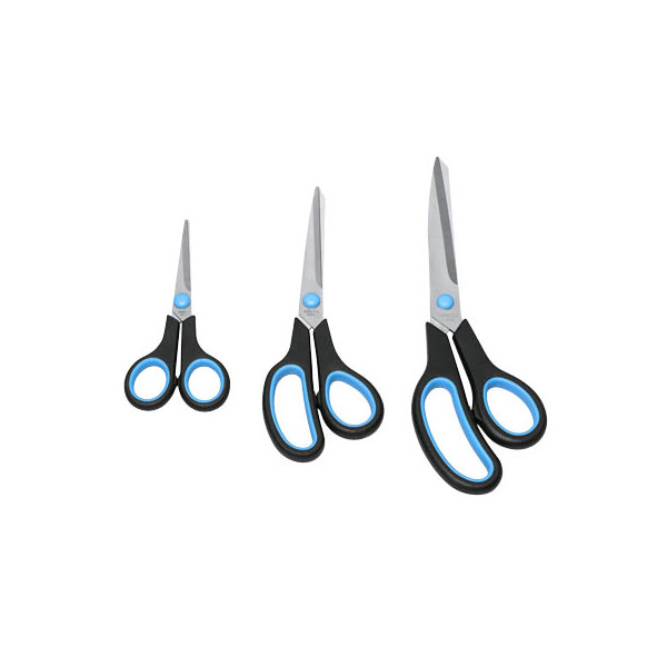 4027521910270 - Scheren-Set Easy Grip Stahl rostfrei 13 21 25cm schwarz-blau 4027521910270 3 Stück 4027521910270 - Scheren-Set Easy Grip Stahl rostfrei 13 21 25cm schwarz-blau 4027521910270 3 Stück