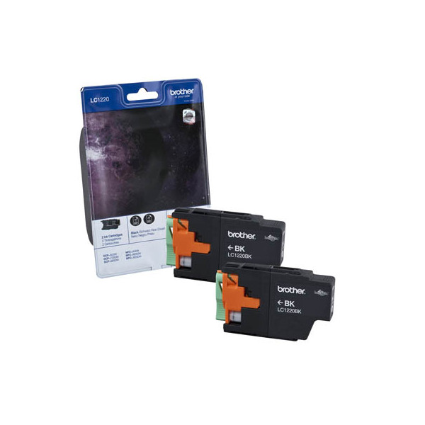 Brother Druckerpatrone LC1220BKBP2DR (LC-1220), schwarz, ca. 2x 300 Seiten 5014047562877 Brother