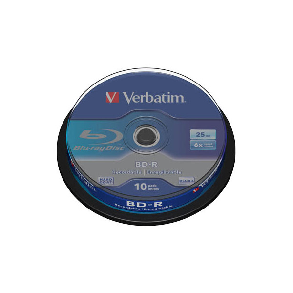 0023942437420 - white blue Cakebox DVD Blu-ray 12cm 1x10 Verbatim BD-R Blu-Ray 25GB 6x Speed white blue Cakebox 43742 0023942437420