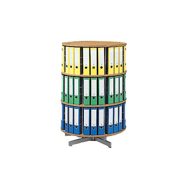 4250102412232 - Ordnerdrehsäule RE081BB3 Flexible buche 3 Etagen bis zu 72 Ordner 123x81cm (HxØ) 4250102412232 Reef