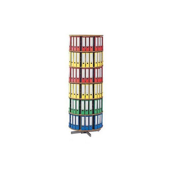 4250102412263 - Ordnerdrehsäule RE081BB6 Flexible buche 6 Etagen bis zu 144 Ordner 228x81cm (HxØ) 4250102412263 Reef