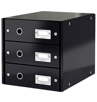 Schubladenbox Click&Store 6048-00-95 schwarz/schwarz 3 Schubladen geschlossen Schubladenbox Click&Store 6048-00-95 schwarz/schwarz 3 Schubladen geschlossen
