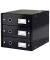 Schubladenbox Click&Store 6048-00-95 schwarz/schwarz 3 Schubladen geschlossen