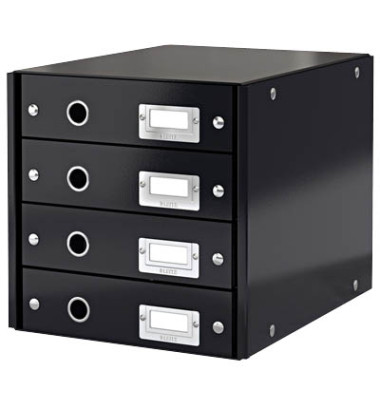 Schubladenbox Click&Store 6049-00-95 schwarz/schwarz 4 Schubladen geschlossen Schubladenbox Click&Store 6049-00-95 schwarz/schwarz 4 Schubladen geschlossen