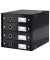 Schubladenbox Click&Store 6049-00-95 schwarz/schwarz 4 Schubladen geschlossen