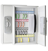 Schlüsselschrank mit 32 Haken lichtgrau Sicherheits-Zahlencode, Standardschloss