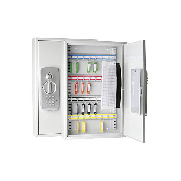 4003801805276 - Schlüsselschrank ® 30 x 45 x 95 cm (b x h x t) inkl 2 Schlüssel Stahlblech pulverbeschichtet lichtgrau - Wedo