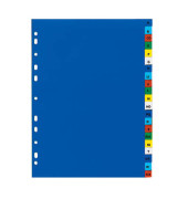 Kunststoffregister 100204736, A bis Z, A4, 120µm, farbige Taben, 21-teilig