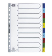 Kunststoffregister 400013907, 1 bis 10, A4, 120µm, farbige Taben, 10-teilig