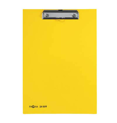 Klemmbrett 24009-05, A4, gelb, Karton mit Kunststoffüberzug, inkl Aufhängeöse