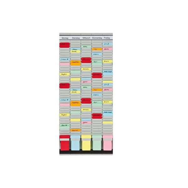 4016946210140 - FRANKEN T-Kartentafel 5-Tage Wochenplaner 315 x 78 cm 5 Träger 35 Schlitze PV-SET2