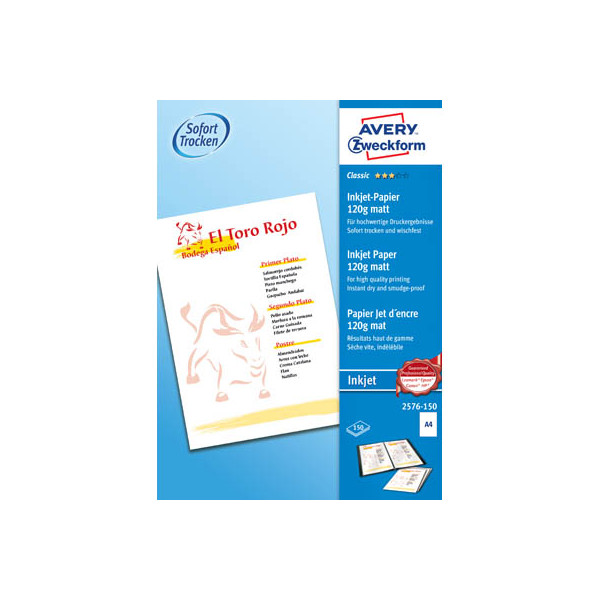 4004182410028 - Inkjetpapier Classic 2576-150 A4 120g weiß matt einseitig bedruckbar 4004182410028 150 Blatt