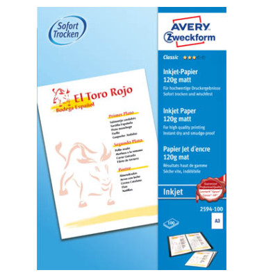 2594 Classic A3 120g Inkjetpapier weiß 100 Blatt 2594 Classic A3 120g Inkjetpapier weiß 100 Blatt