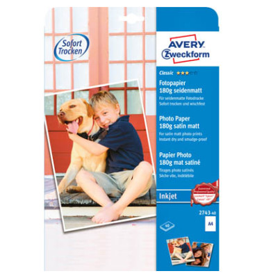 Inkjet-Fotopapier A4 2743 Classic einseitig seidenmatt 180g 40 Blatt