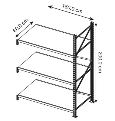 Anbauregal 150X60X200 Cm
