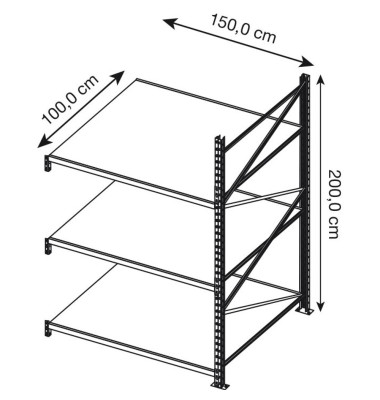 Anbauregal 150X100X200Cm