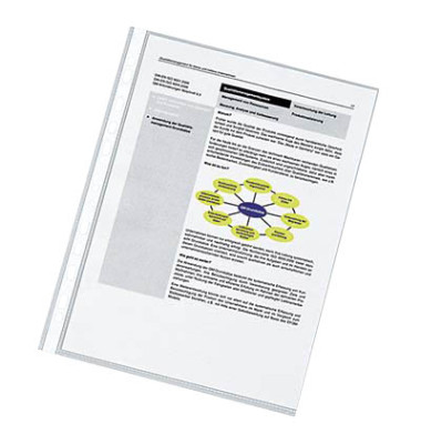 Prospekth&uuml;llen Economy 400005449, A4 glasklar glatt, oben offen, 0,055mm