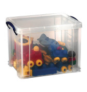 Aufbewahrungsbox 19C, 19 Liter mit Deckel, für A4 Hängemappen, außen 395x255x290mm, Kunststoff transparent