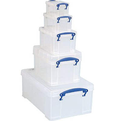 Aufbewahrungsbox 32222, Set mit Deckel, für A4, außen 480x390x200mm, Kunststoff transparent