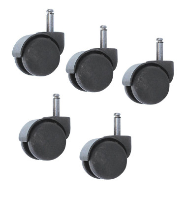 Bürostuhl-Ersatzrollen ROG. WEICHE BÖDEN/9993S GROSSE TEPPICHB., Stiftlänge 17mm, StiftØ 11mm, für Teppichboden, schwarz Bürostuhl-Ersatzrollen ROG. WEICHE BÖDEN/9993S GROSSE TEPPICHB., Stiftlänge 17mm, StiftØ 11mm, für Teppichboden, schwarz