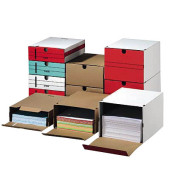 Archivbox weiß/rot