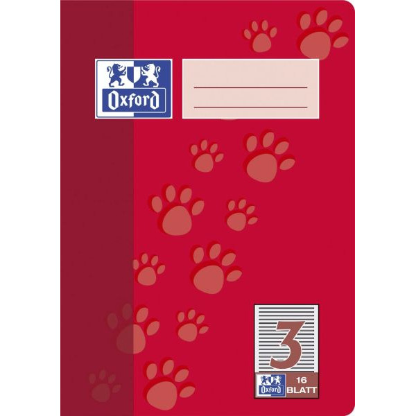 4006144936843 - Schulheft 100050408 Lineatur 3   Schreiblern-Lineatur   keine A5 90g rot 16 Blatt   32 Seiten 4006144936843 Oxford