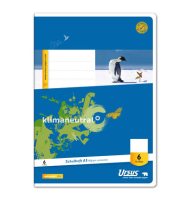 Schulheft 040516006 Style, Lineatur 6 / blanko, A5, 80g, blau, 16 Blatt / 32 Seiten