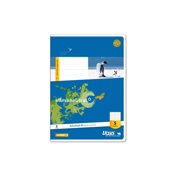9002244553671 -  Schulheft 040516005 Style Lineatur 5   Lineatur 5 A5 80g blau 16 Blatt   32 Seiten 9002244553671 Ursus