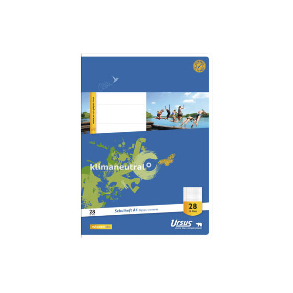 9002244551479 -  Schulheft 040416028 Style Lineatur 28   kariert A4 80g blau 16 Blatt   32 Seiten 9002244551479 Ursus