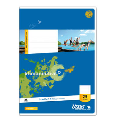 Schulheft 040416025 Style, Lineatur 25 / liniert mit Rand / keine, A4, 80g, blau, 16 Blatt / 32 Seiten