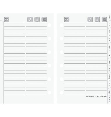 Ersatzeinlage Timing 3 Adressen und Telefonregister 7,6x12,7cm