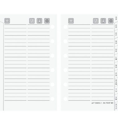 Ersatzeinlagen 7067461, Timing 3, A-Z, 7,6x12,7cm (BxH) (A7)