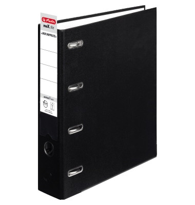 Doppelordner maX.file protect twin 10842250, 2xA5 quer 70mm breit Pappe, mit PP-Kunststoffbezug vollfarbig schwarz