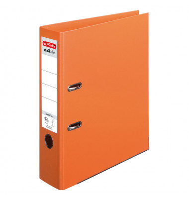 Ordner maX.file protect plus 10834471, A4 80mm breit PP vollfarbig orange