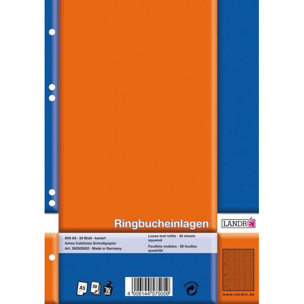 4006144575059 - Ringbucheinlagen 100050496 kariert A5 70g 6-fach-Lochung 4006144575059 50 Stück