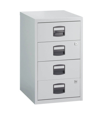 Standcontainer PFA4S445 PFA, lichtgrau, 4 Schubladen, Metall, abschlie&szlig;bar