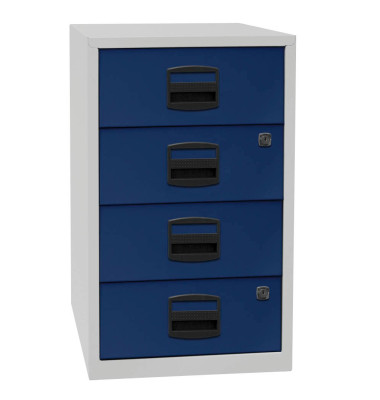 Standcontainer PFA4S505 PFA, Oxfordblau/lichtgrau, 4 Schubladen, Metall, abschlie&szlig;bar