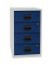 Standcontainer PFA4S505 PFA, Oxfordblau/lichtgrau, 4 Schubladen, Metall, abschlie&szlig;bar