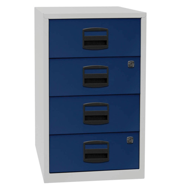 5020073737172 - Standcontainer PFA PFA4S505 Metall oxfordblau lichtgrau 4 normale Schubladen abschließbar 5020073737172 Bisley